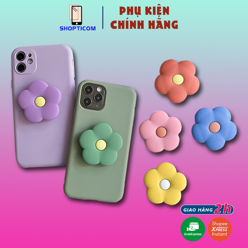 Giá đỡ pop điện thoại chống lưng để bàn S P popsocket hình hoa,trái tim