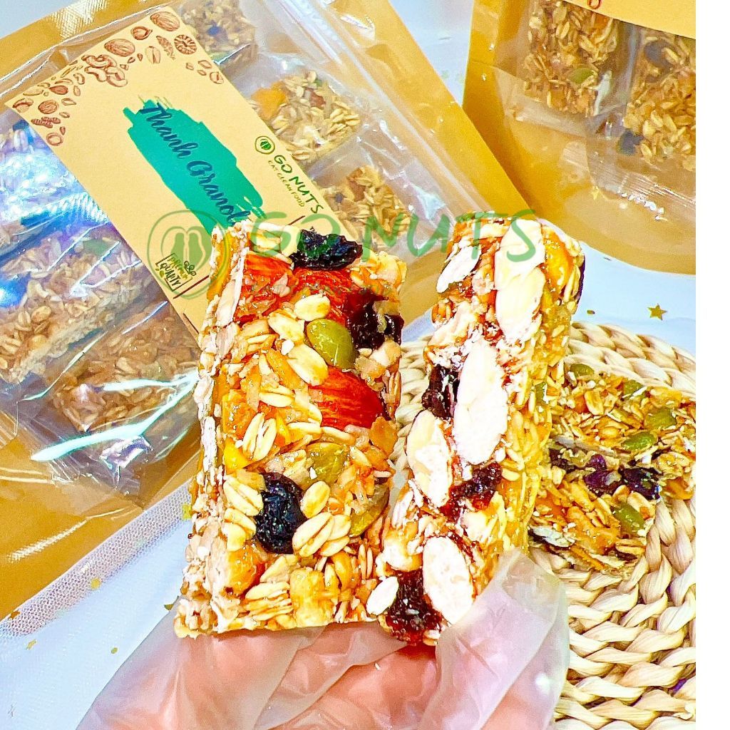 Thanh Granola túi 250g GO NUTS Granola bar Thanh hạt dinh dưỡng mix Bánh ngũ cốc ăn kiêng healthy