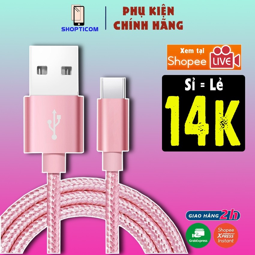 Dây cáp sạc điện thoại 1m S P chất liệu dù cho điện thoại không nóng máy cho tai nghe bluetooth pin dự phòng giá rẻ