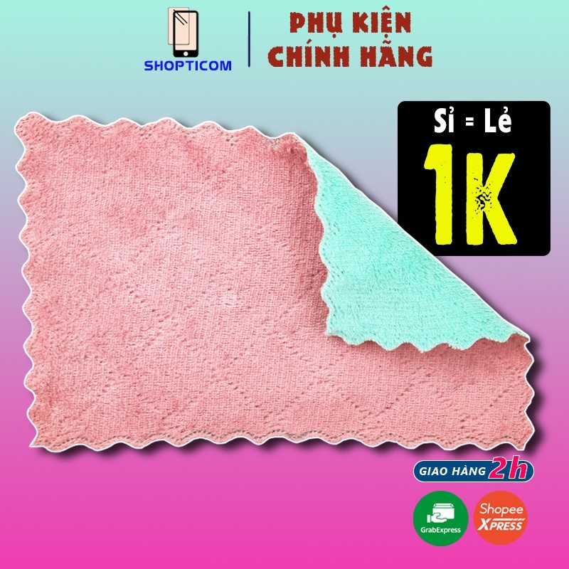 Combo 10 khăn lau bếp (15x20cm) đa năng thấm nước dùng lau mặt, lau tay, kính, lau xe kháng khuẩn