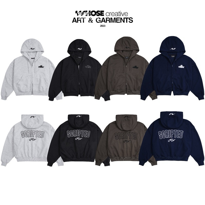 THICKIE HOODIE ZIP - Áo khoác nỉ 2 da thêu nổi (Có túi trong) Whose Studio