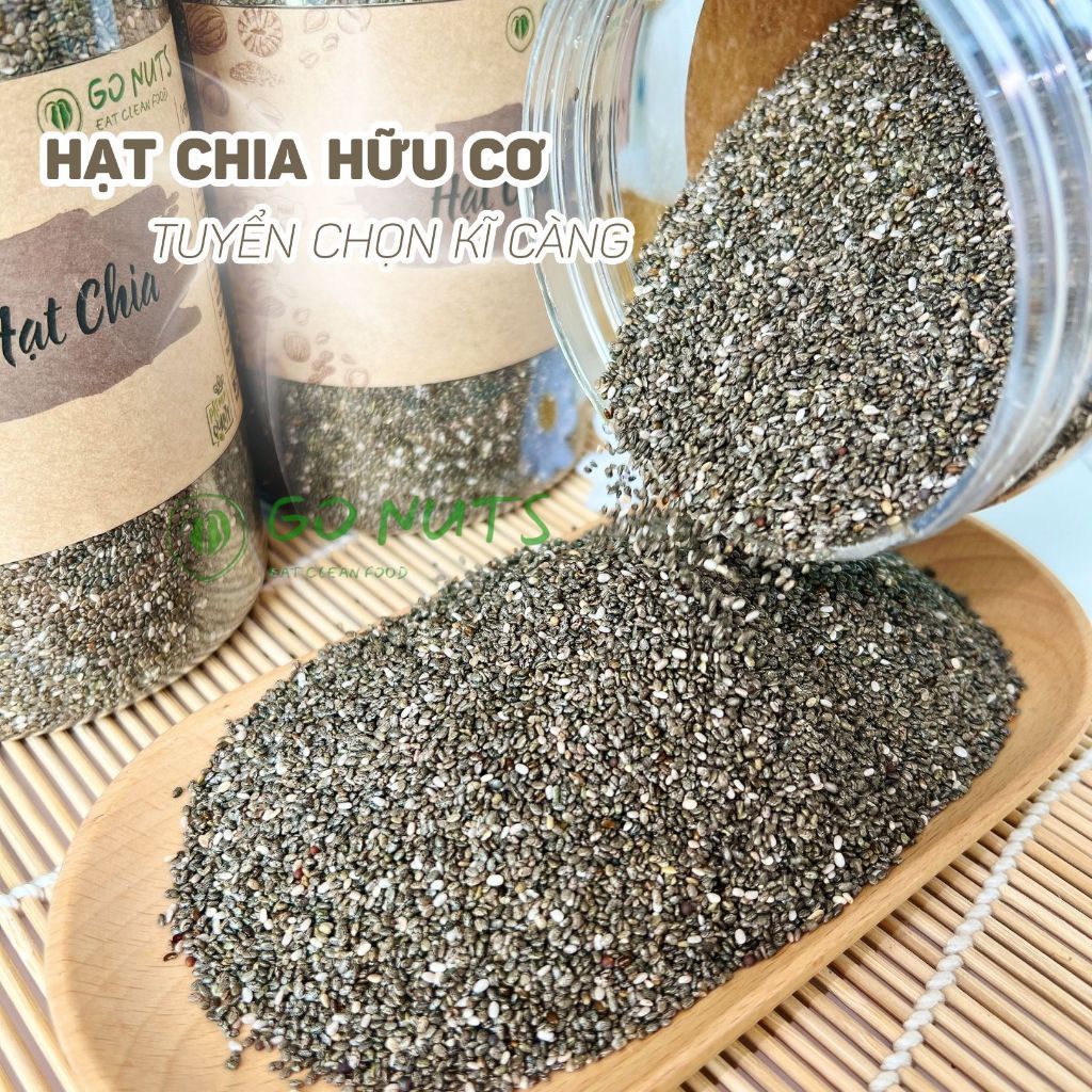 Hạt Chia GO NUTS hộp 500g, Chia Seeds hỗ trợ ăn kiêng không đường thuần chay healthy