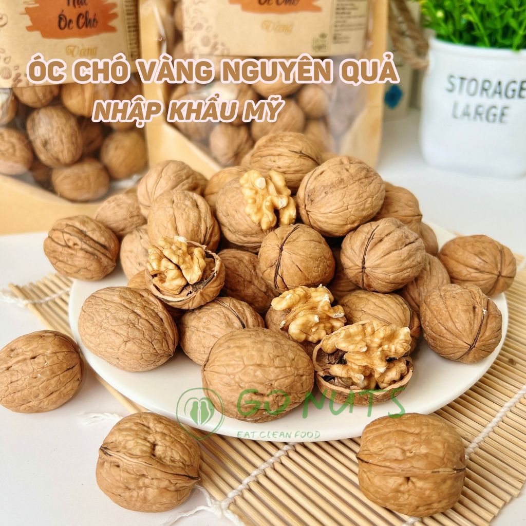 Hạt Óc Chó vàng nguyên vỏ GO NUTS túi 500g, hỗ trợ ăn kiêng không đường thuần chay healthy