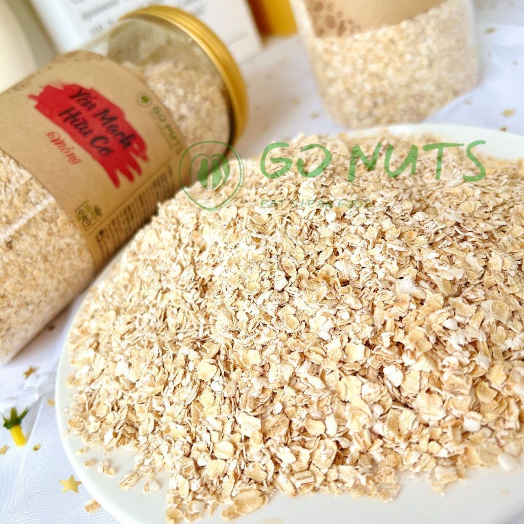 Yến Mạch ăn liền cán nguyên, cán vỡ (cán dẹt mỏng) GO NUTS túi 500g, hỗ trợ ăn kiêng