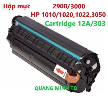 Hộp Mực Máy In 12A/303 (CÓ LỖ ĐỔ MỰC) Cho Máy CNON 2900/3000. HP 1010/1020,1022,Cartridge Q2612A