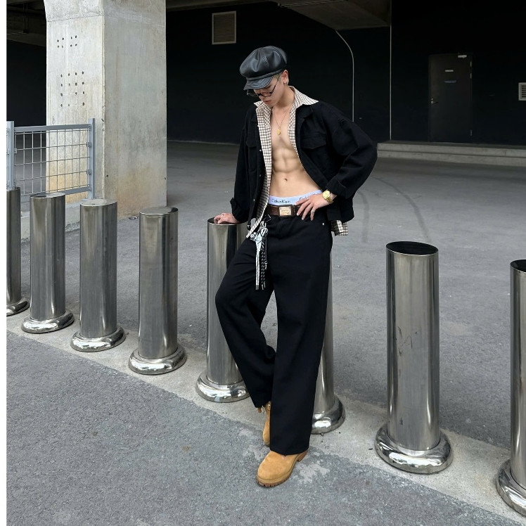BLACK WIDE STRAIGHT JEANS WHOSE - Quần jeans ống đứng wide fit Whose Studio 1778