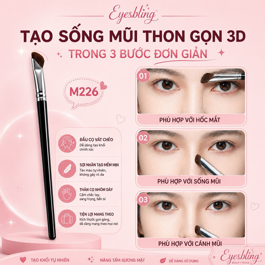 cọ tạo khối mũi đầu bẹt chuyên dụng cho khối mũi Eyesbling