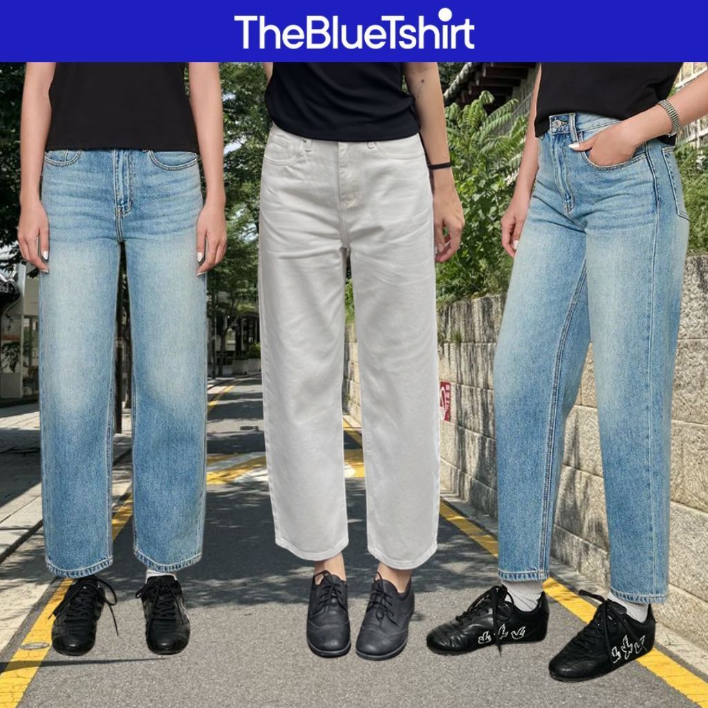 TheBlueTshirt - Quần jeans baggy lưng cao ống suông dáng thụng cho nữ - Balloon Jeans - Women