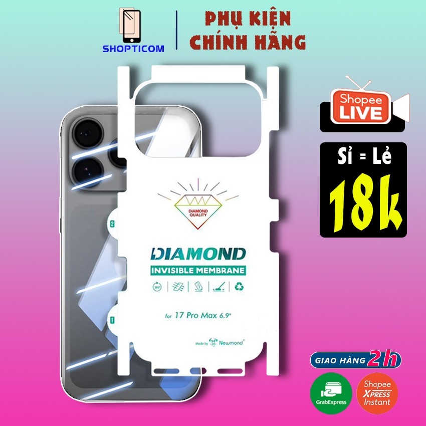 Miếng dán mặt sau PPF Full viền iphone 11 11 ProMax 12 ProMax 13 14 ProMax 15 16 17 Promax