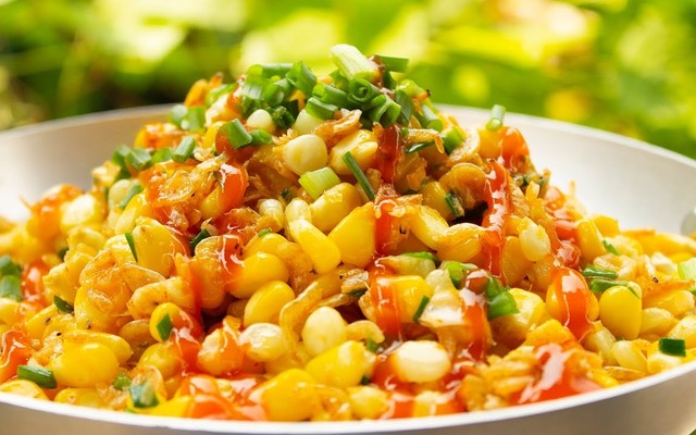 Chú Vinh Bắp Xào Tóp Mỡ Siêu Giòn