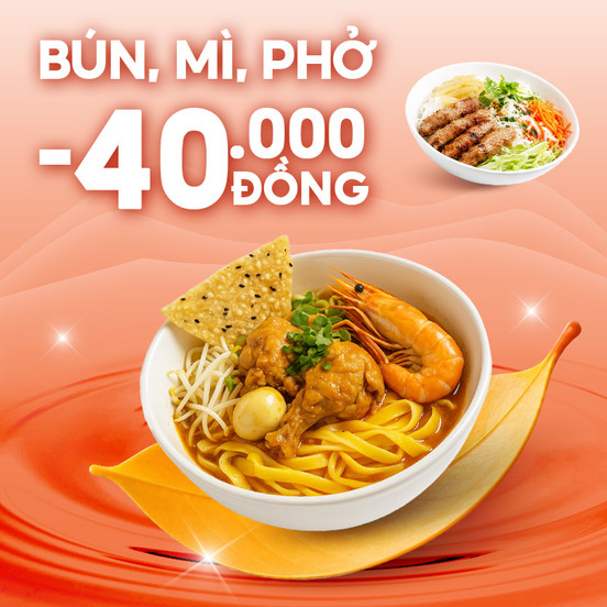 Bún, Mì, Phở Giảm 40.000Đ