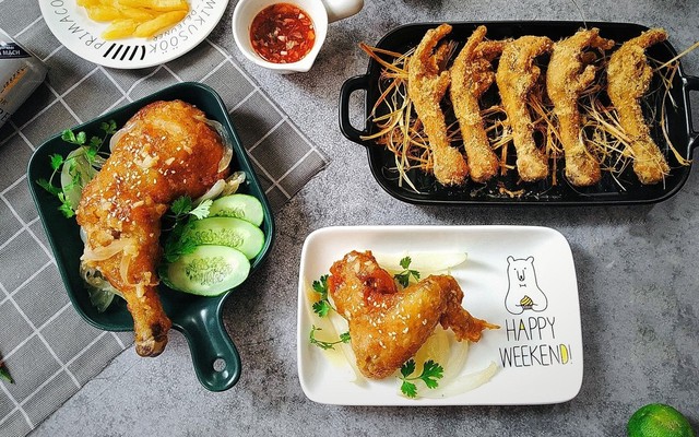 Bếp Nhà Kiwi - Gà Chiên Mắm & Gà Rang Muối