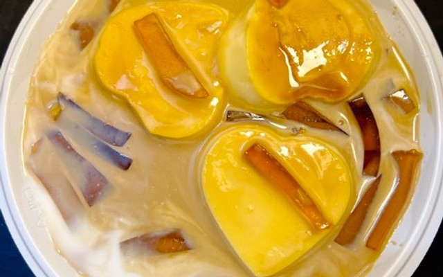 Bánh Flan Rau Câu Tây Ban Nha - Trà Sữa & Trà Đào Dầm Happy Life