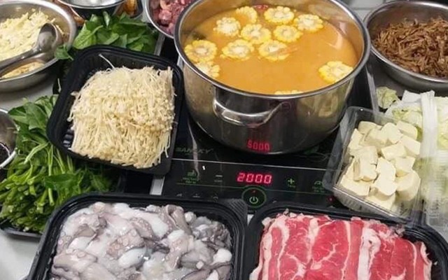 Lẩu Ngon Food Sauce - Lẩu Thái Hải Sản. Lẩu Cháo Tôm sú Bắp bò. Lẩu Riêu Cua Bắp bò - Ngọc Thuỵ