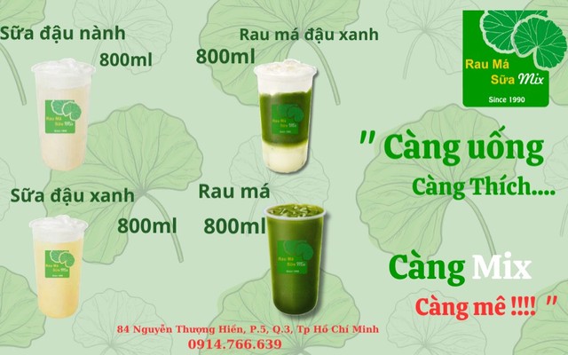 Rau Má Sữa Mix - Rau Má Đậu Xanh & Ăn Vặt - Hồ Thị Kỷ