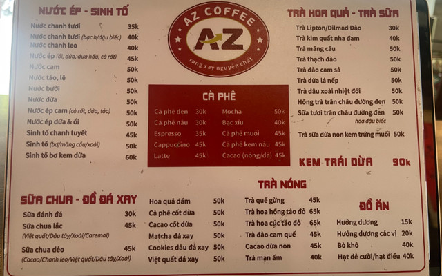 AZCoffee - Cafe & Kem Trái Dừa - 206 Liền Kề Lacasta
