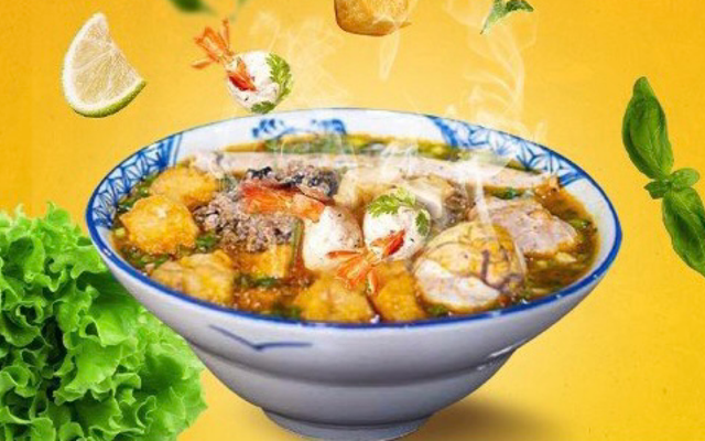 Bún Riêu Tóp Mỡ Mọc Tôm Chú Héo