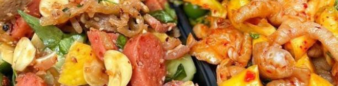 Ăn Vặt Kok Koo - Chân Gà Sốt Thái & Nem Tré Trộn, Bánh Tráng Trộn