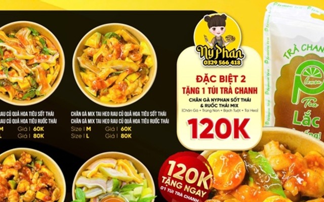 Ny Phan 1 - Chân Gà Sốt Thái Mix Vị, Trà Chanh Tươi & Trà Bí Đao