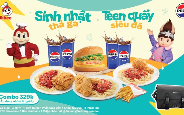 Gà rán và Mì Ý - Jollibee - Thái Nguyên