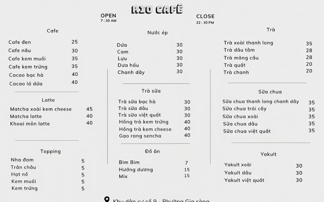 RIO CAFE - Drink & Tea - Rio Cafe Khu Dân Cư Số 9 Gia Sàng