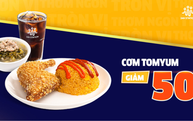 24H Station - Trạm Cơm Gà Xối Mỡ - Cơm Tomyum - Thoại Ngọc Hầu
