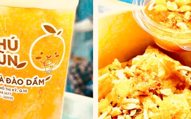 Trà Đào Dầm - Bánh Tráng Cuốn Chú Tũn