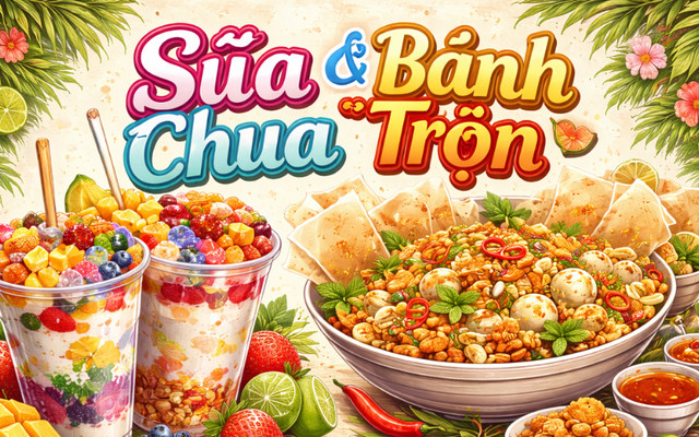 Gánh Ăn Vặt - Sữa Chua Phô Mai & Bánh Tráng - 66 Hiệp Bình