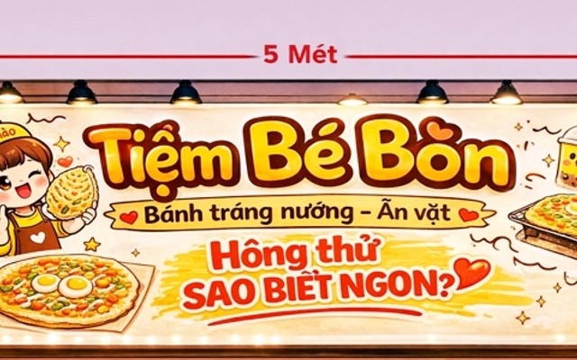 Tiệm Bé Bòn - Bánh Tráng Nướng - Trần Thị Kỷ