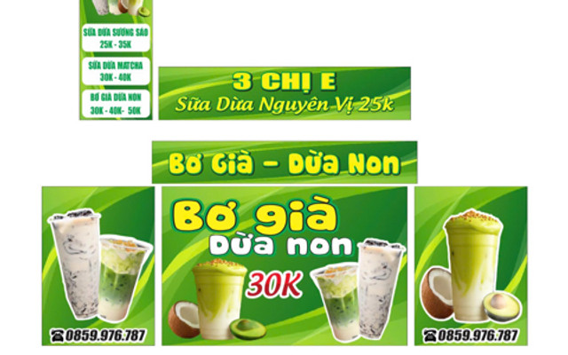 Bơ Già Dừa Non - 3 Chị Em