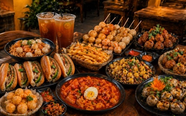 Ăn Vặt Ngon Bổ Rẻ - Hột Vịt Lộn Chiên Giòn, Đậu Hũ Chiên Sả Ớt & Bò Xào Cải Thìa