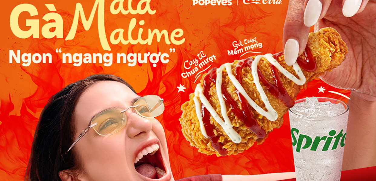 GÀ RÁN POPEYES VÀNG GIÒN PHỤC VỤ VỚI MÌ Ý PHÔ MAI NÓNG HỔI