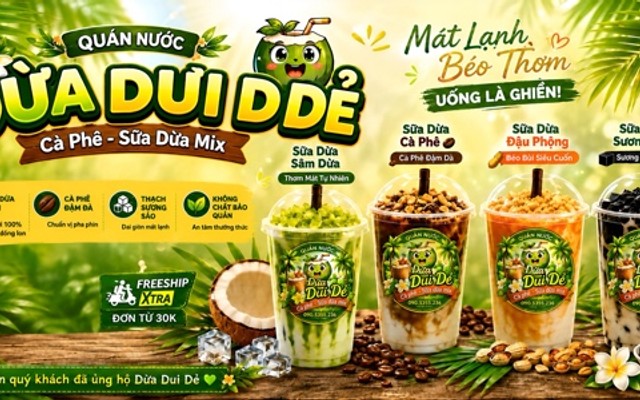 Dừa Dui Dẻ - Cà Phê Sữa Dừa Mix - Quang Trung