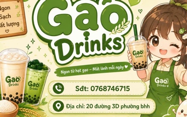 Gạo Drinks - Houjicha & Matcha Latte - Đường 3D