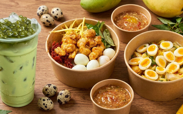 Bánh Tráng Cuốn Lòng Đào Tóp Mỡ Mêu Mêu & Trà Sữa Đậm Trà Thơm Béo