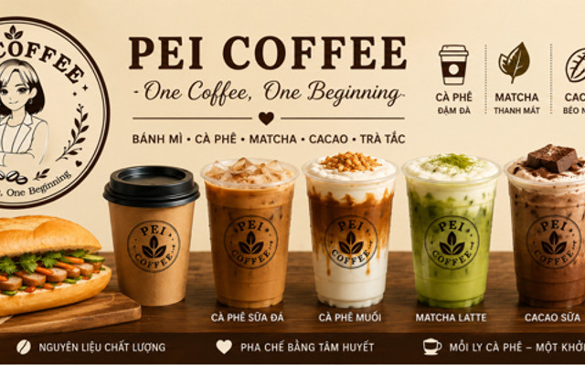 Bánh Mì, Cà Phê, Matcha, Cacao & Trà - Pei Coffee