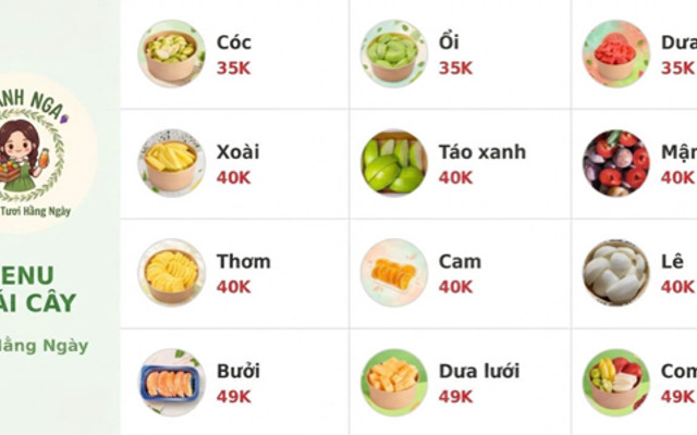 Trái Cây Cắt Sẵn & Nước Ép Thanh Nga