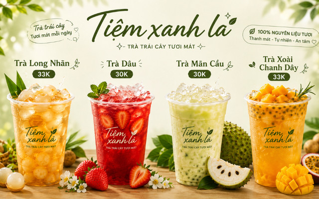 Tiệm Xanh Lá - Trà Trái Cây & Long Nhãn Thái Lan - Bình Thới