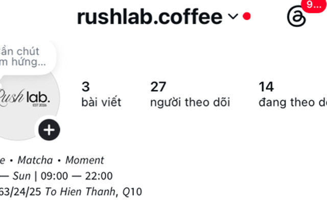Rush Lab Coffee - Matcha & Coffee - 163/24/25 Tô Hiến Thành