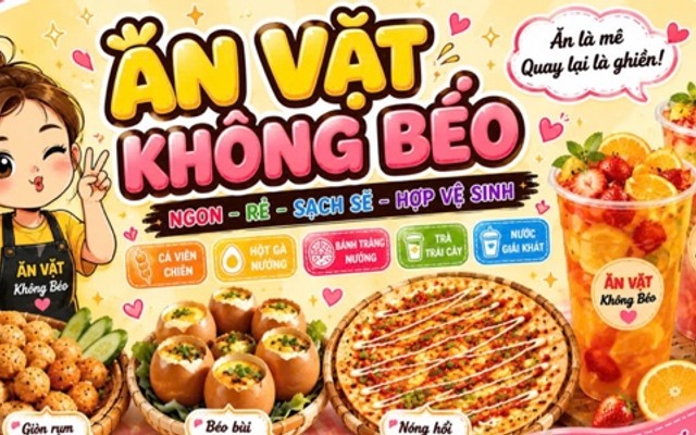 Ăn Vặt Không Béo - Cá Viên Chiên, Bánh Tráng Nướng & Trà Trái Cây