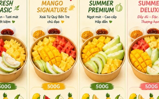 SUMMER FRUIT HOUSE - Trái Cây Tươi Cắt Sẵn Mix Box & Xoài Tứ Quý Bến Tre (Kèm Muối + Sốt Chấm Nhà Làm) - Phạm Hùng