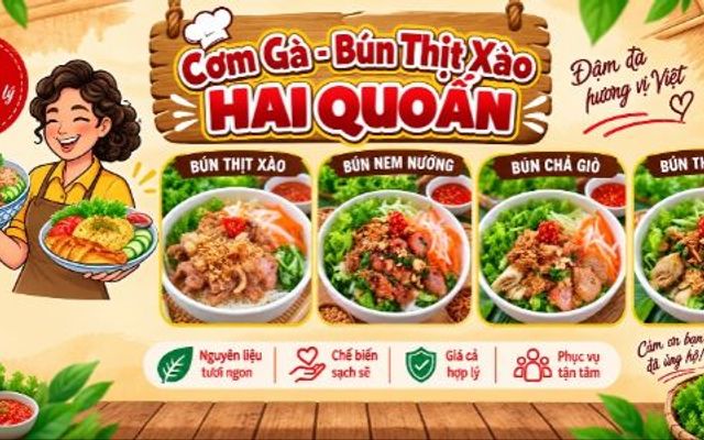 Bún Xào - Cơm Gà "HAI QUOẮN"