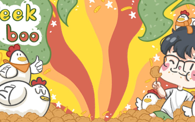 Gà Rán Sốt - Khoai Tây Sốt Peek A Boo