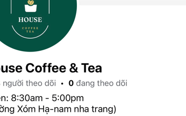 House Coffee & Tea - Đường Xóm Hạ