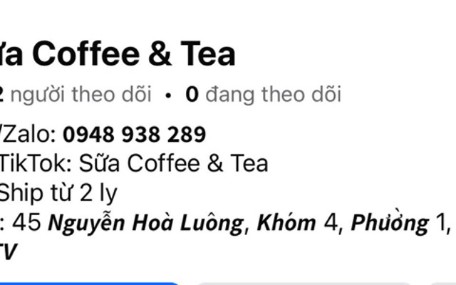 Sữa Coffee & Tea